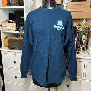 Disney Navy Blue 'Happiest Place on Earth' Women's spirit Jersey with glitter